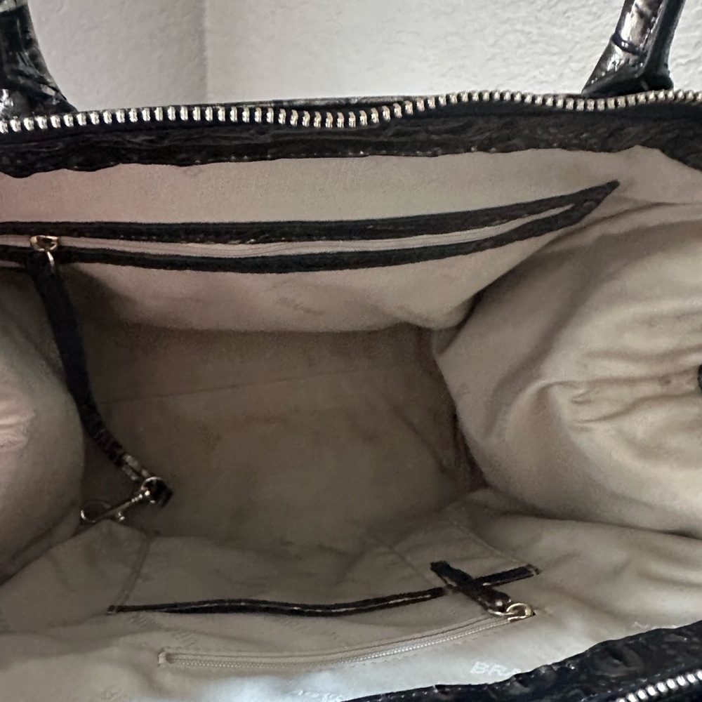 Brahmin Black Embossed Satchel and Wallet Set - Picture 3 of 5